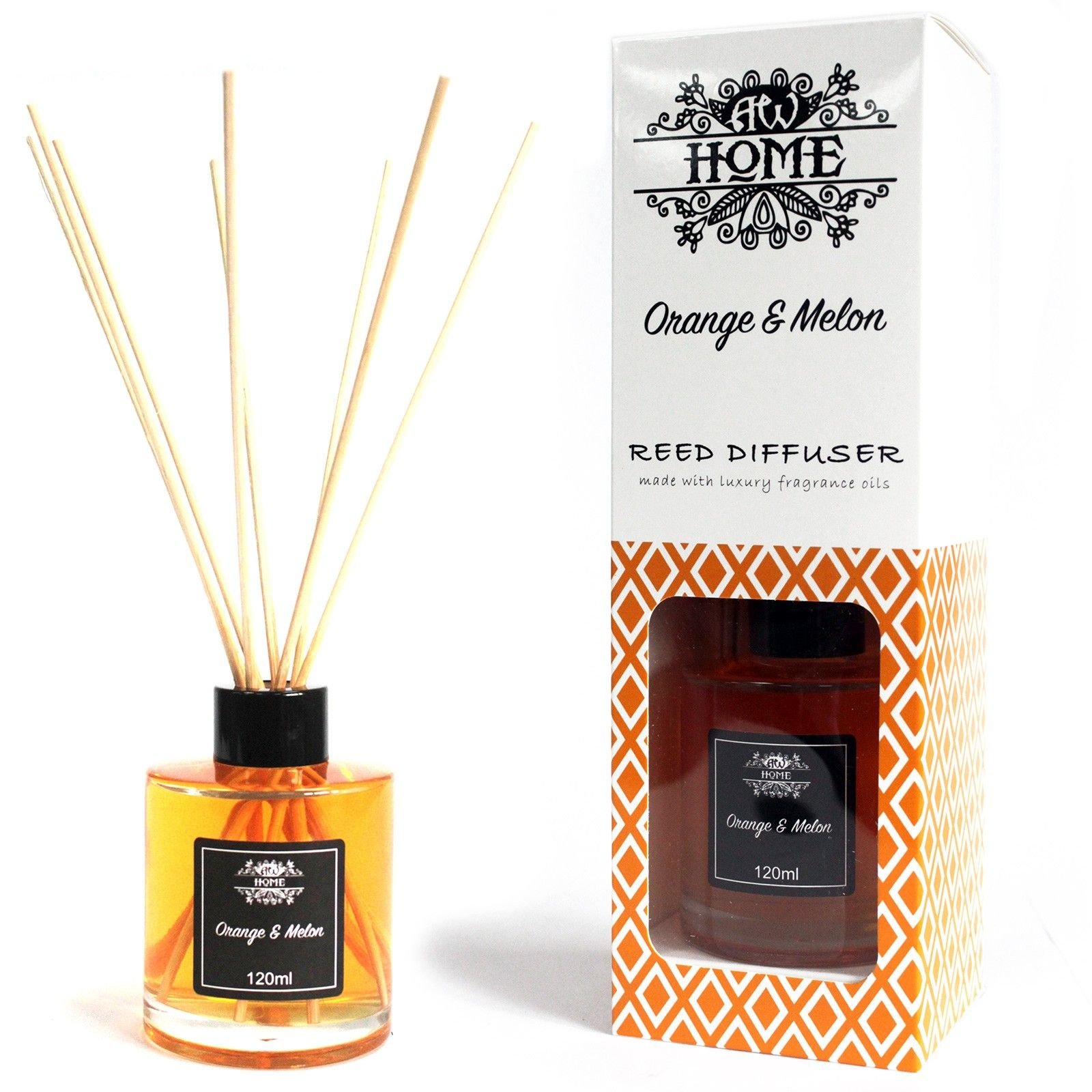 Difusor de varillas con fragancia de naranja y melón 120ml