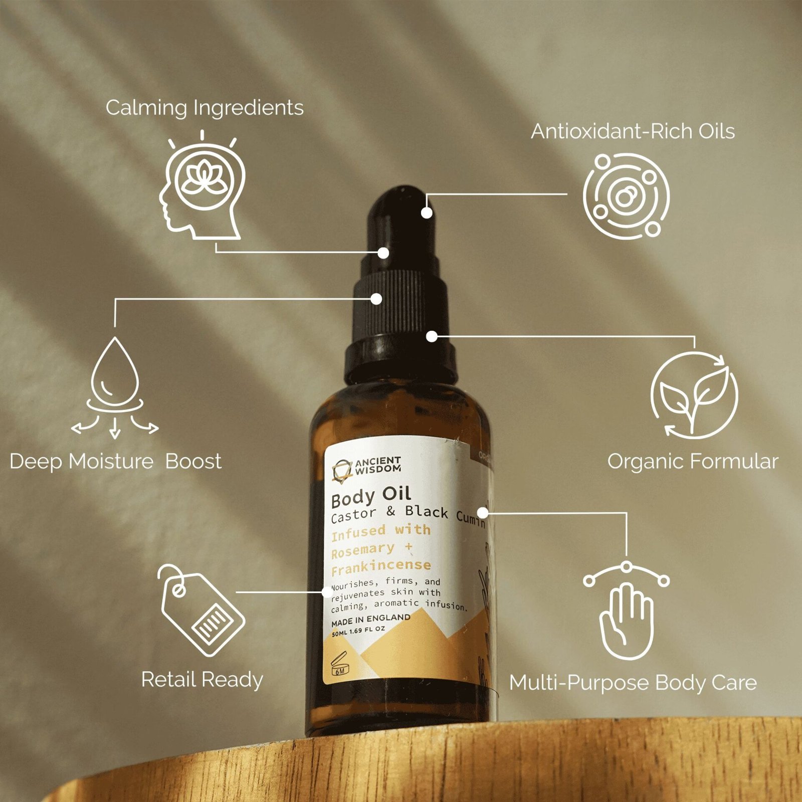 Aceite Corporal Orgánico Romero y Incienso 50ml
