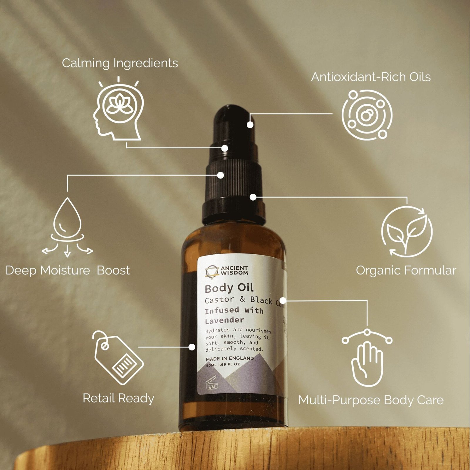 Aceite Corporal Orgánico Lavanda 50ml - Imagen 2