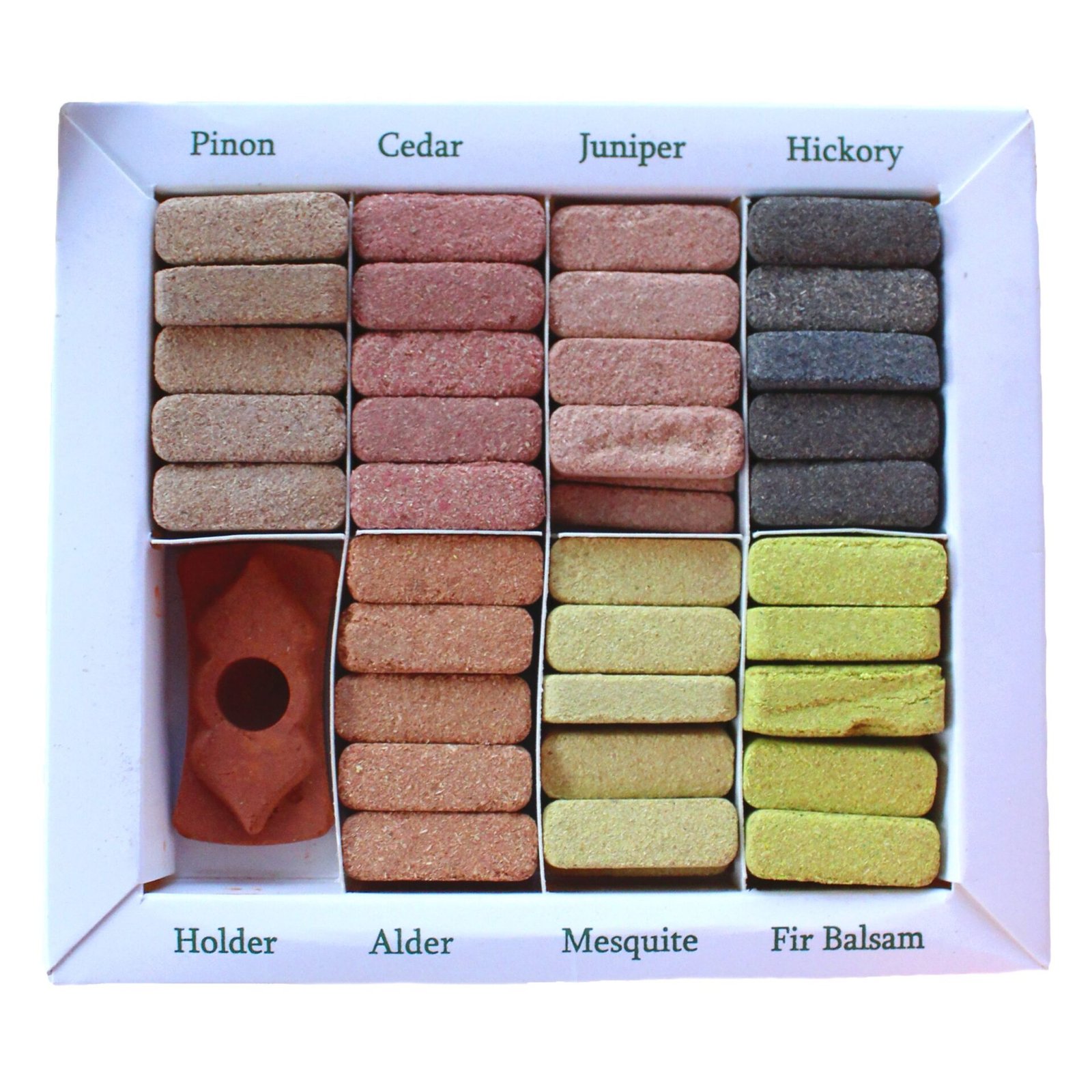Ladrillos de Incienso Smudge de 7 Aromas Himalaya con Quemador · Set de 70 - Imagen 3