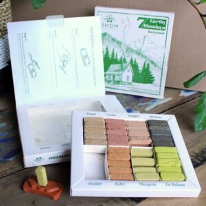 Ladrillos de Incienso Smudge de 7 Aromas Himalaya con Quemador · Set de 70