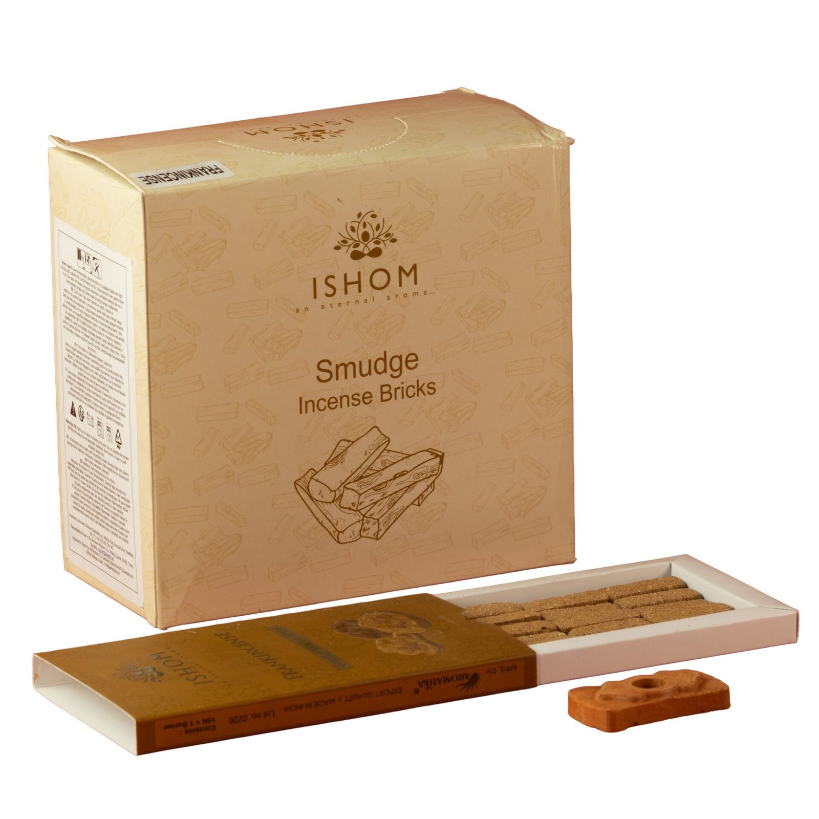 Ladrillos de Incienso Smudge de Olíbano con Quemador · Pack de 15 - Imagen 2