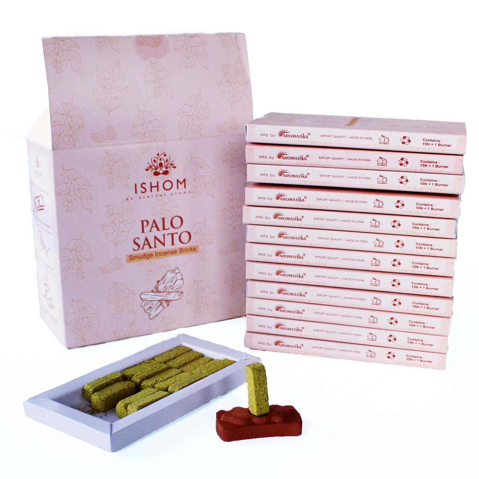 Ladrillos de Incienso Smudge de Palo Santo con Quemador · Pack de 15 - Imagen 2