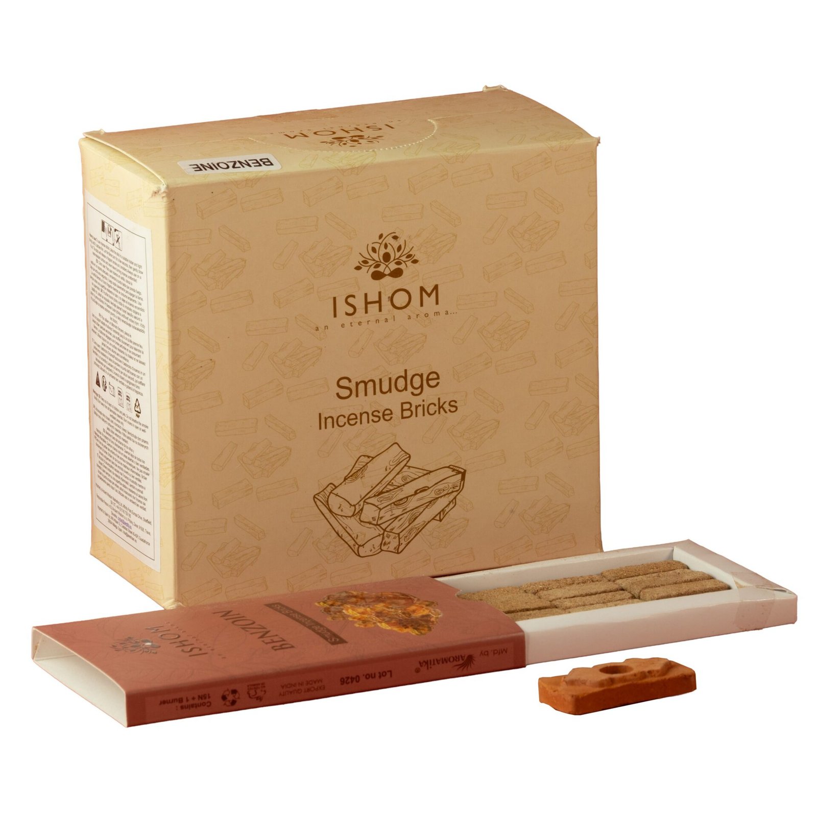 Ladrillos de Incienso Smudge de Benjuí con Quemador · Pack de 15 - Imagen 4