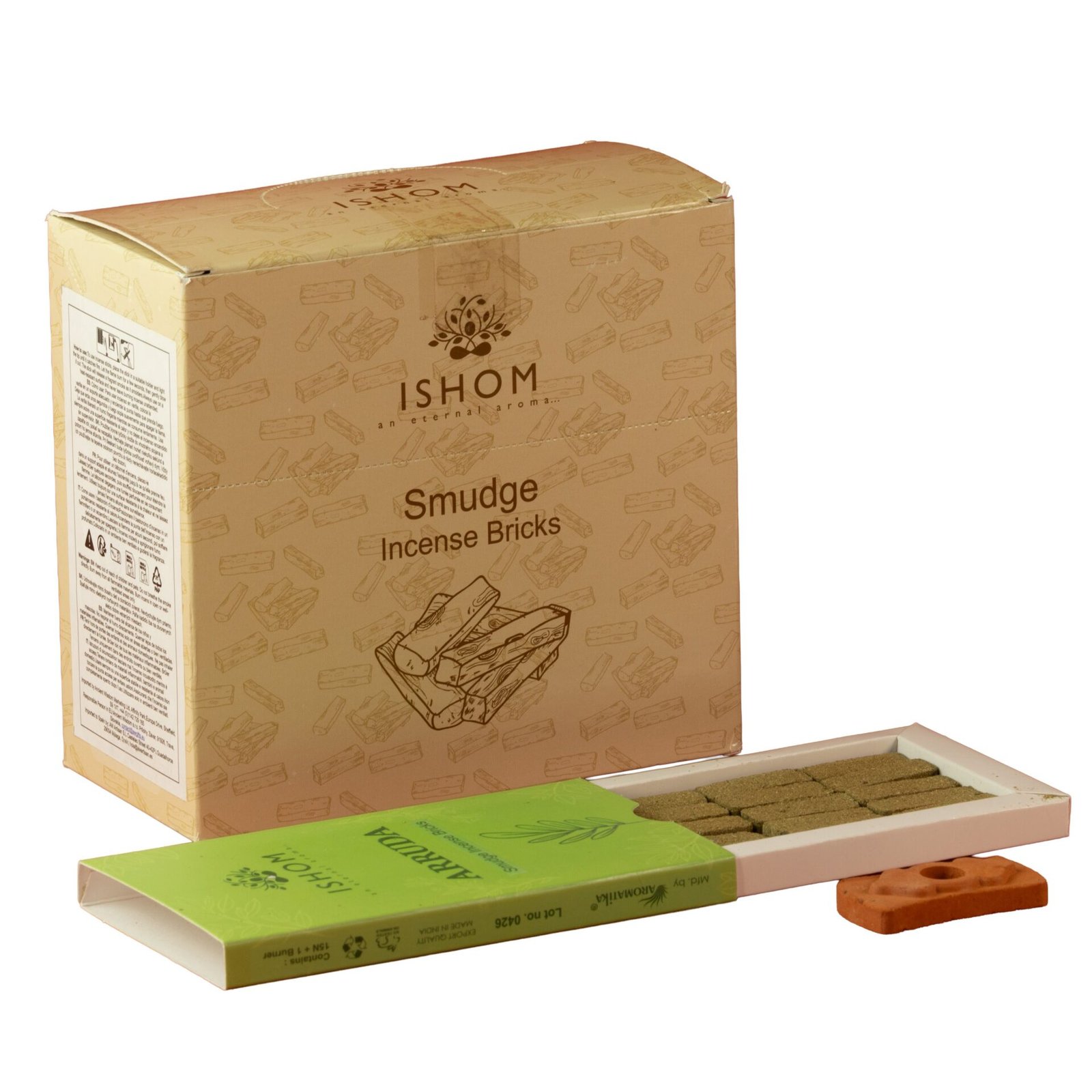 Ladrillos de Incienso Smudge de Benjuí con Quemador · Pack de 15