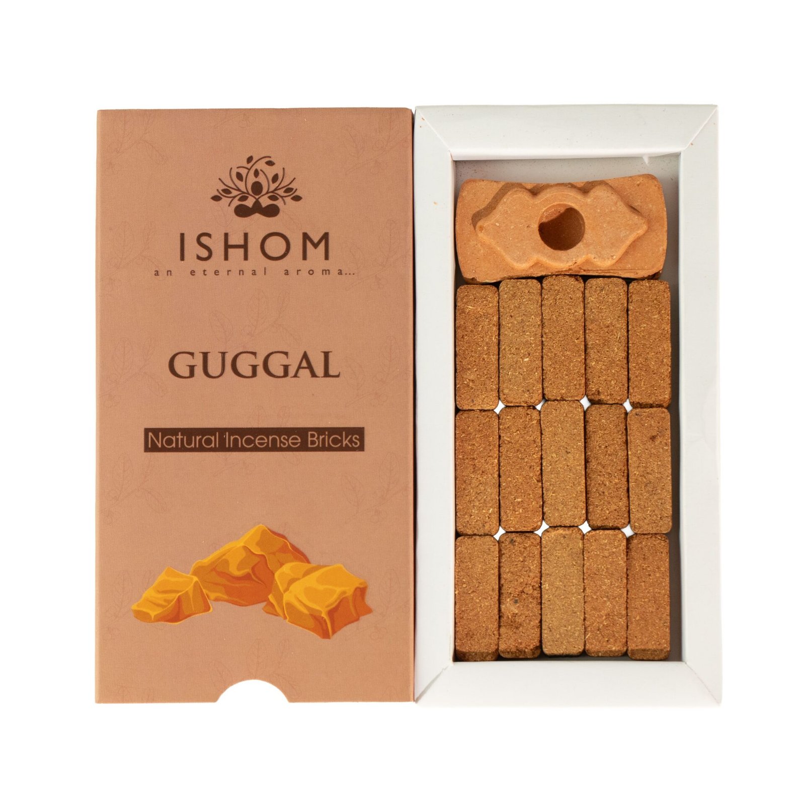 Ladrillos de Incienso Smudge de Gugal con Quemador · Pack de 15